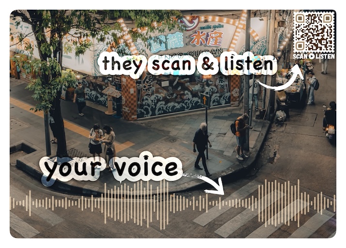 SoundCard postcard with QR code