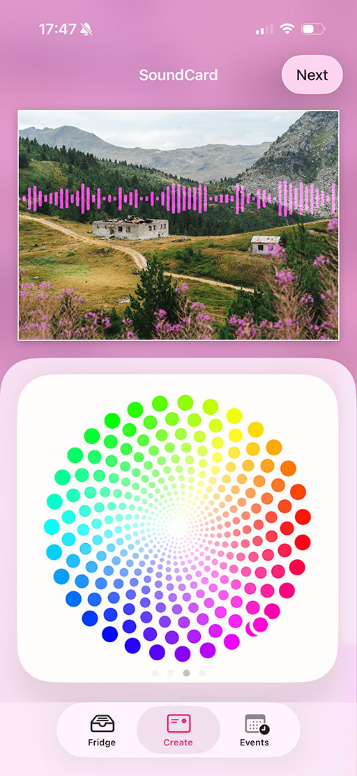 Phone scanning SoundCard QR code