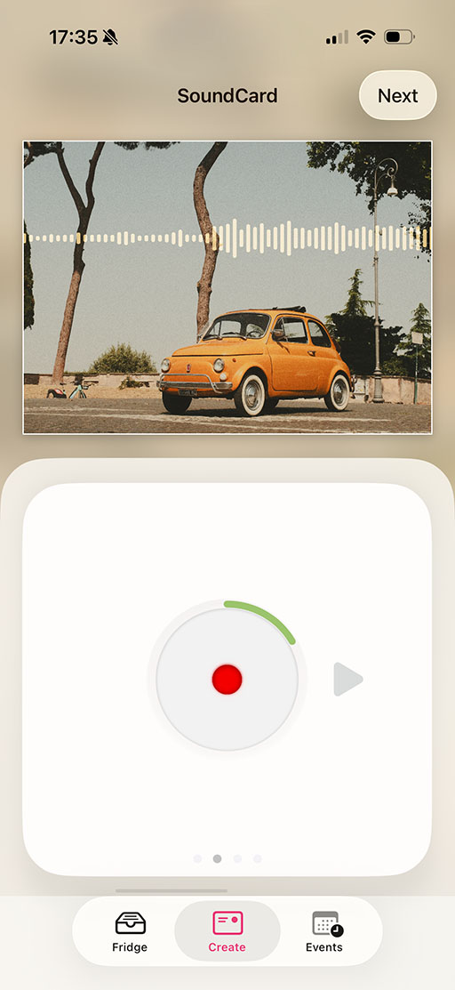 SoundCard record screen